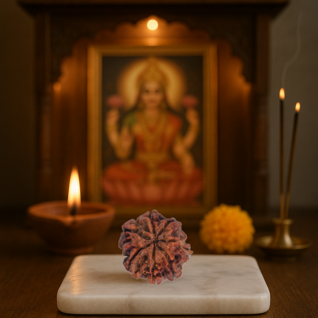 Natural 7 Mukhi Rudraksha | Certified Saat Mukhi Rudraksh Bead | Energized for Wealth, Health & Saturn Balance | Goddess Lakshmi Blessings | Vedic Astrology & Numerology Approved