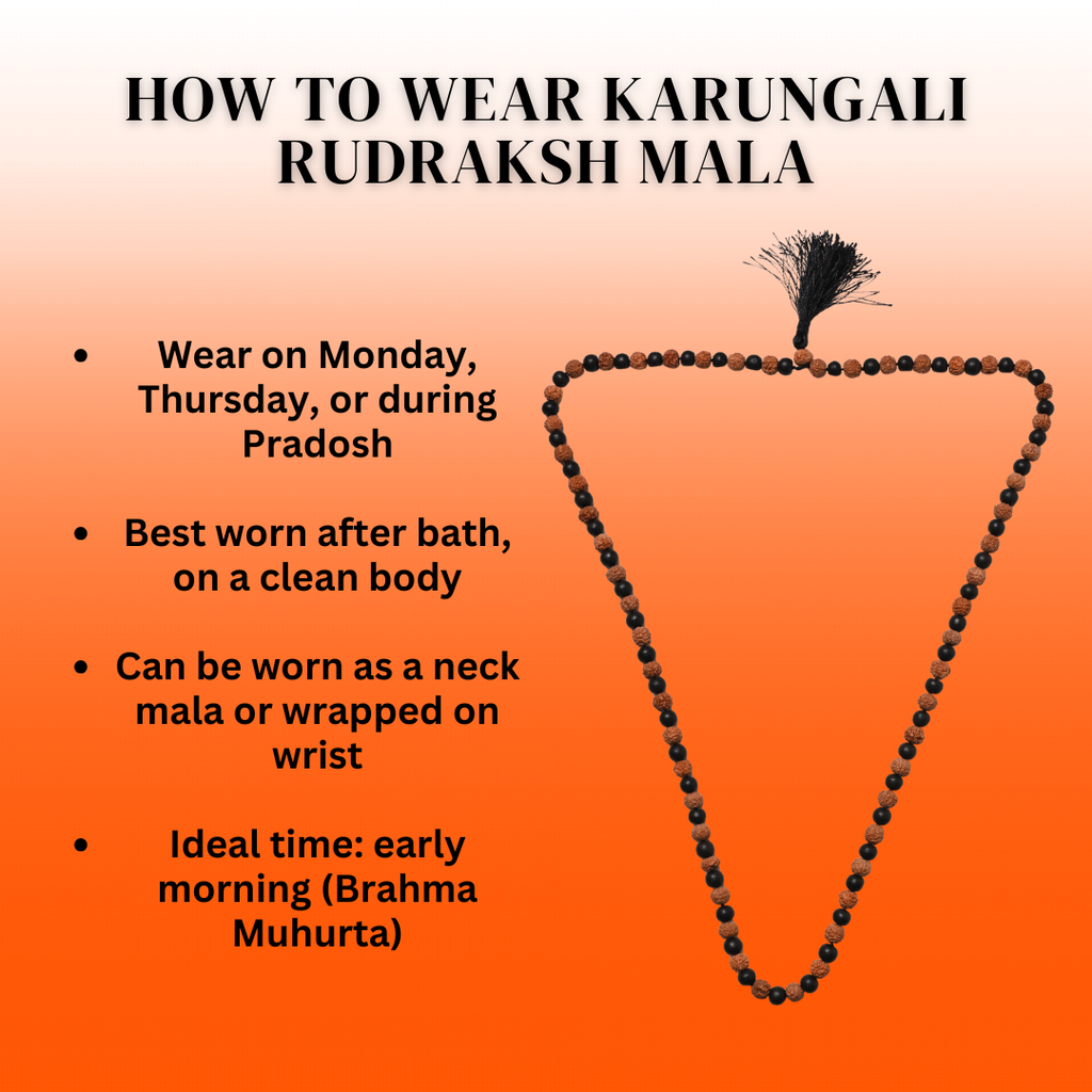 Divine Rudraksha Karungali Mala - 108+1 Beads Govt. Certified