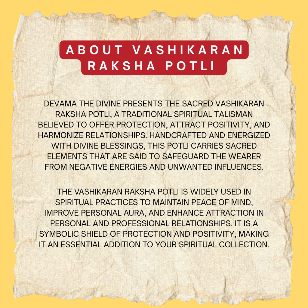 Devama Vashikaran Raksha Potli for Evil Eye Protection & Harmony |Safeguard Kit Against Negativity & Unseen Forces