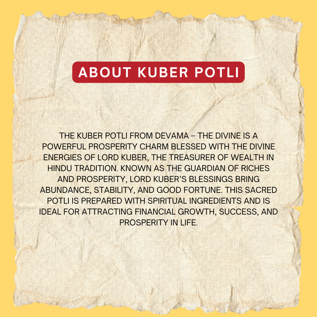 Kuber Poojan Diwali Potli Bag for Spiritual Wealth & Prosperity | Auspicious Pooja Kit for Lakshmi Kuber Pooja & Diwali Pooja