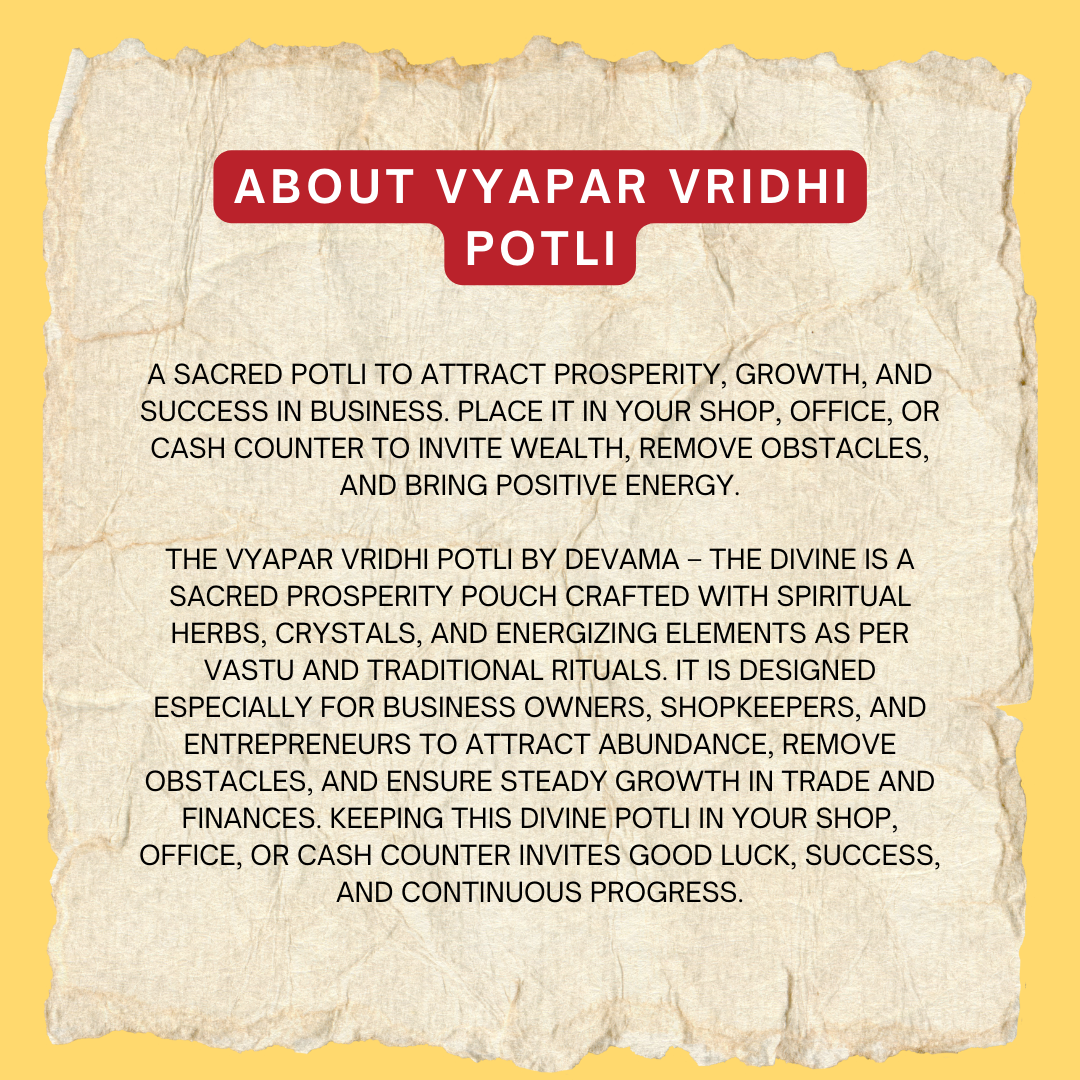 Shri Vyapar Vridhi Potli Bag for Business Growth & Financial Success | Auspicious Spiritual Kit for Business Owners & Shopkeepers