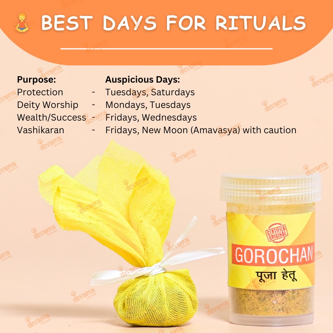 Devama The Divine Original Gaulochan (Gorochan) | Authentic Spiritual Substance for Tantra, Pooja, and Sadhana | Sacred Herbal Powder for Ritual Use (FOR EXTERNAL USE ONLY)