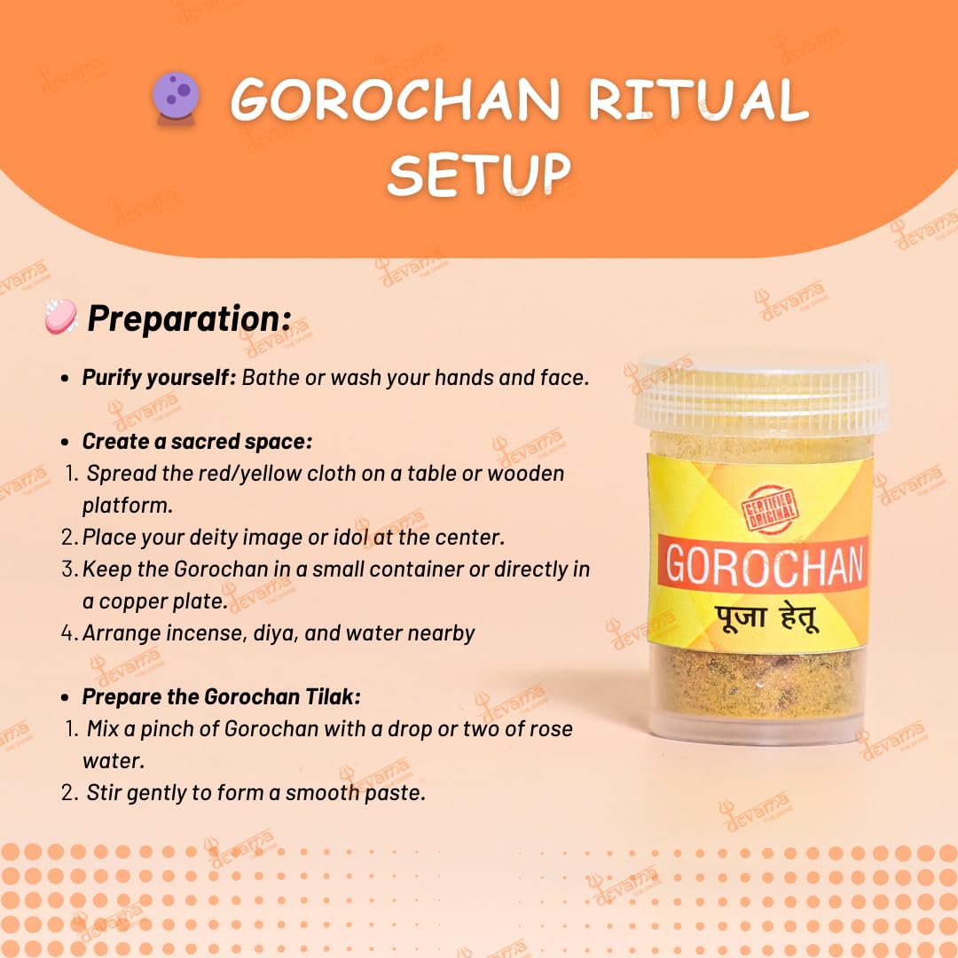 Devama The Divine Original Gaulochan (Gorochan) | Authentic Spiritual Substance for Tantra, Pooja, and Sadhana | Sacred Herbal Powder for Ritual Use (FOR EXTERNAL USE ONLY)
