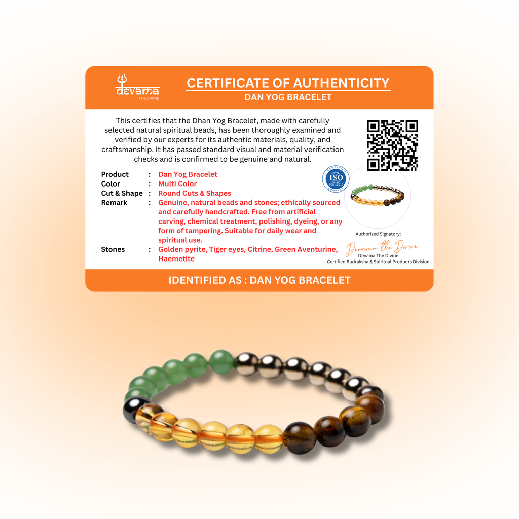 Dhan Yog Bracelet for Wealth, Prosperity & Positive Energy | Unisex Spiritual Crystal Bracelet
