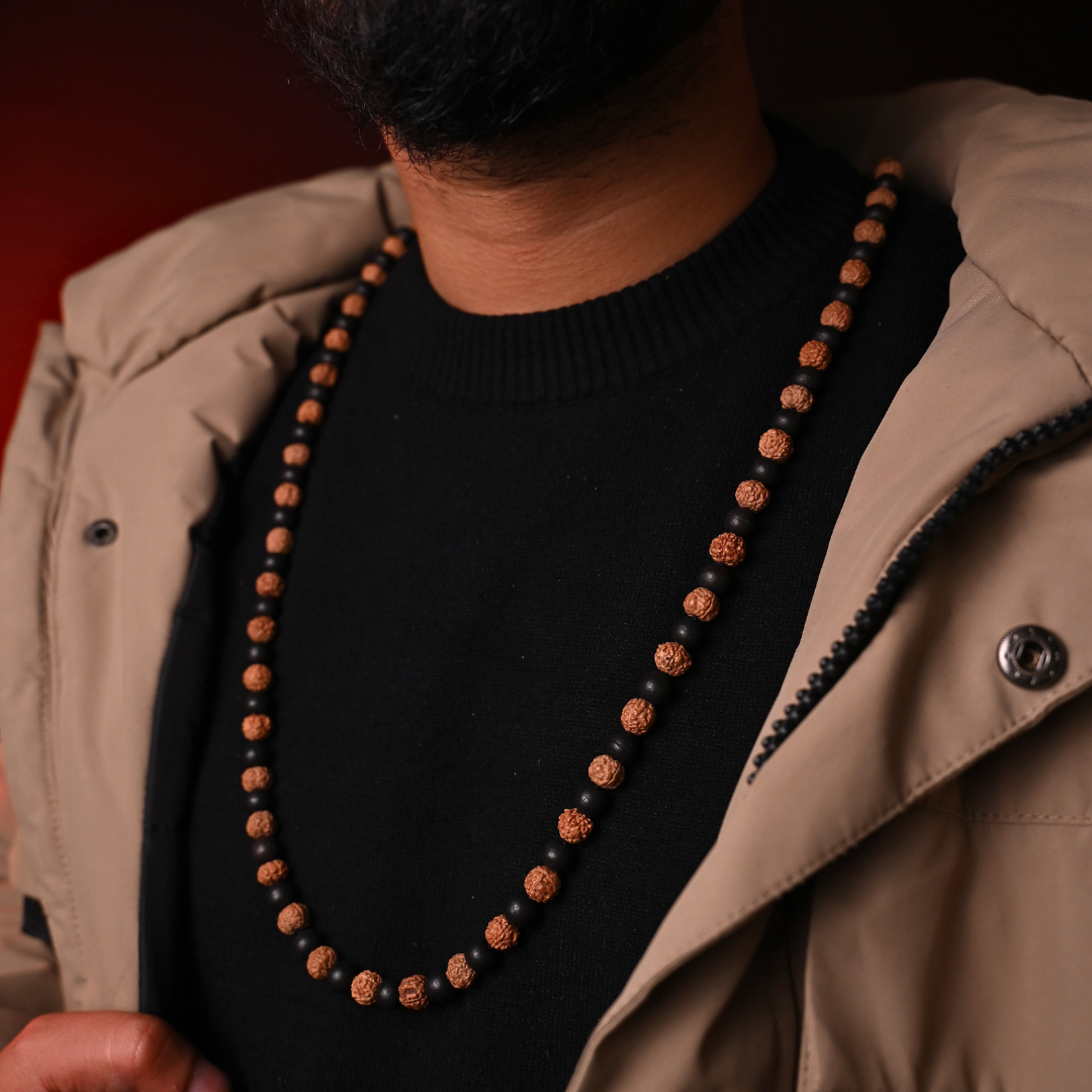 Divine Rudraksha Karungali Mala - 108+1 Beads Govt. Certified