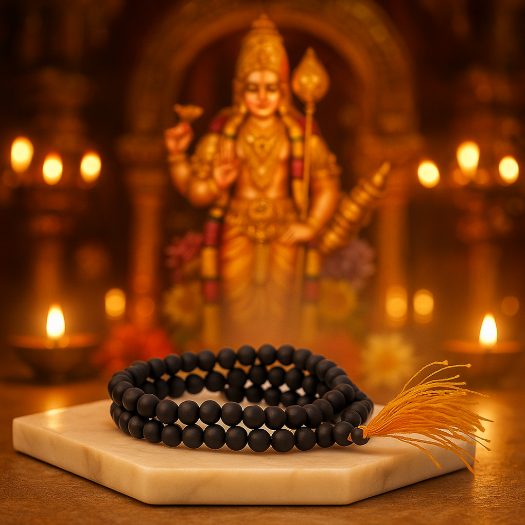 108+1 Beads Divine Karungali Mala - Natural Ebony Wood Beads Govt. Certified