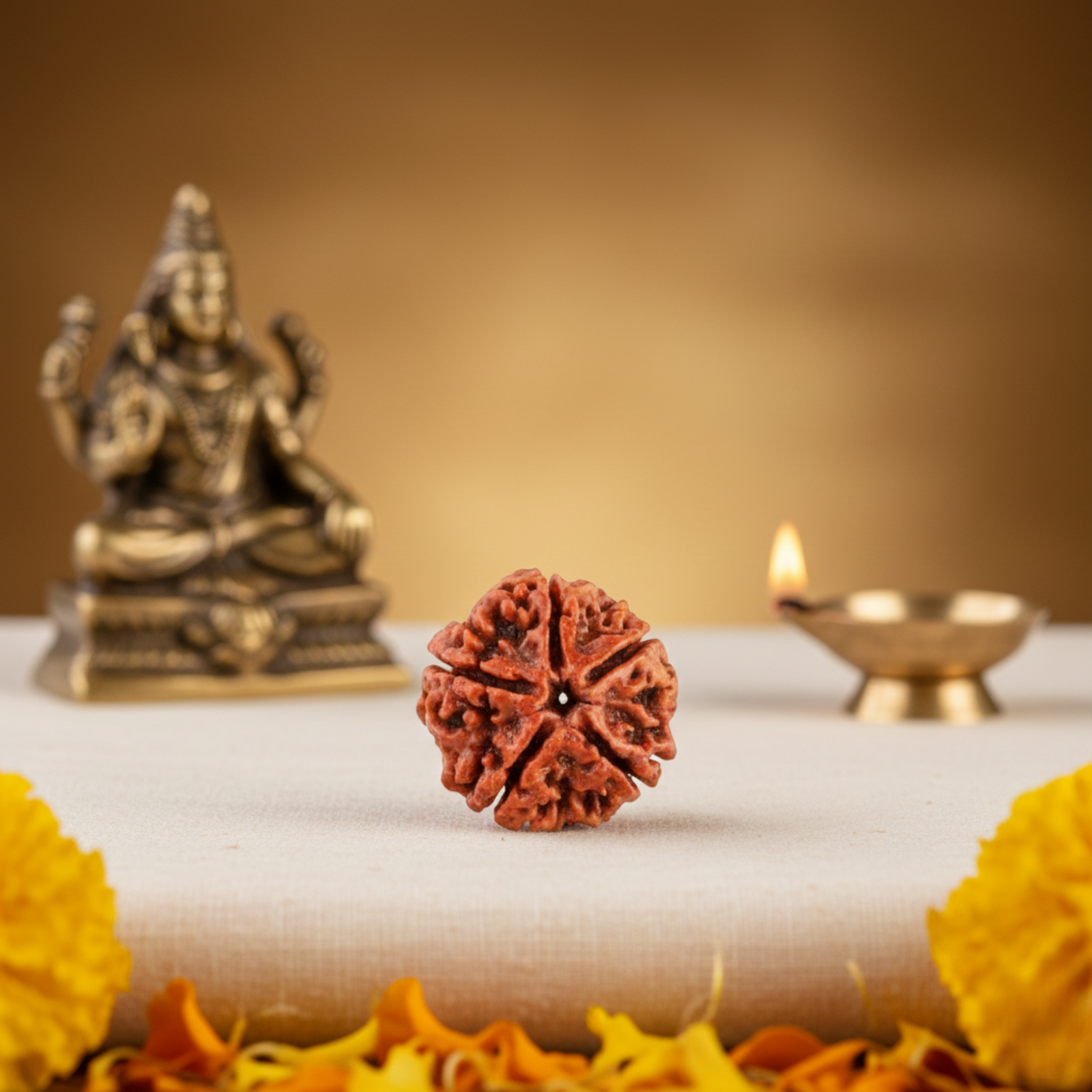 6 Mukhi Rudraksha | Six Faced Rudraksh as per Shiva Purana | Kartikeya (Skanda) Swaroop | Certified Natural Rudraksha for Wisdom, Focus & Discipline