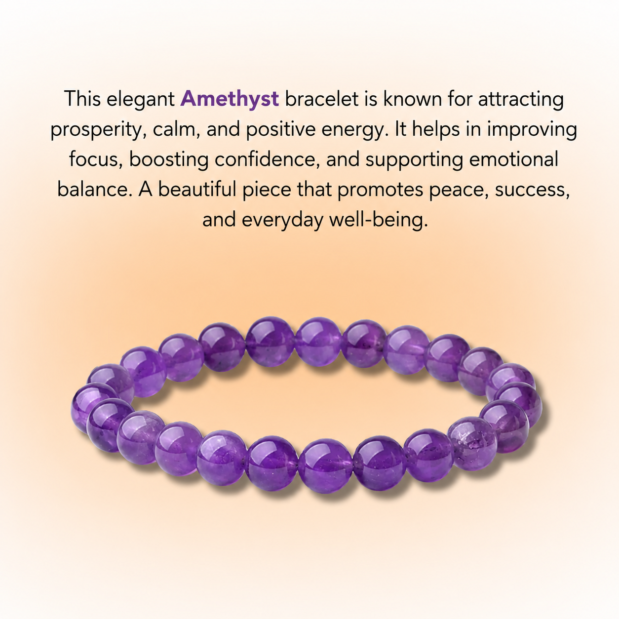 Amethyst Bracelet for Calmness, Protection & Spiritual Growth | Unisex