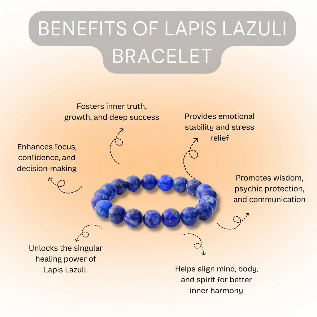 Lapis Lazuli Bracelet for Wisdom, Truth & Inner Power | Unisex