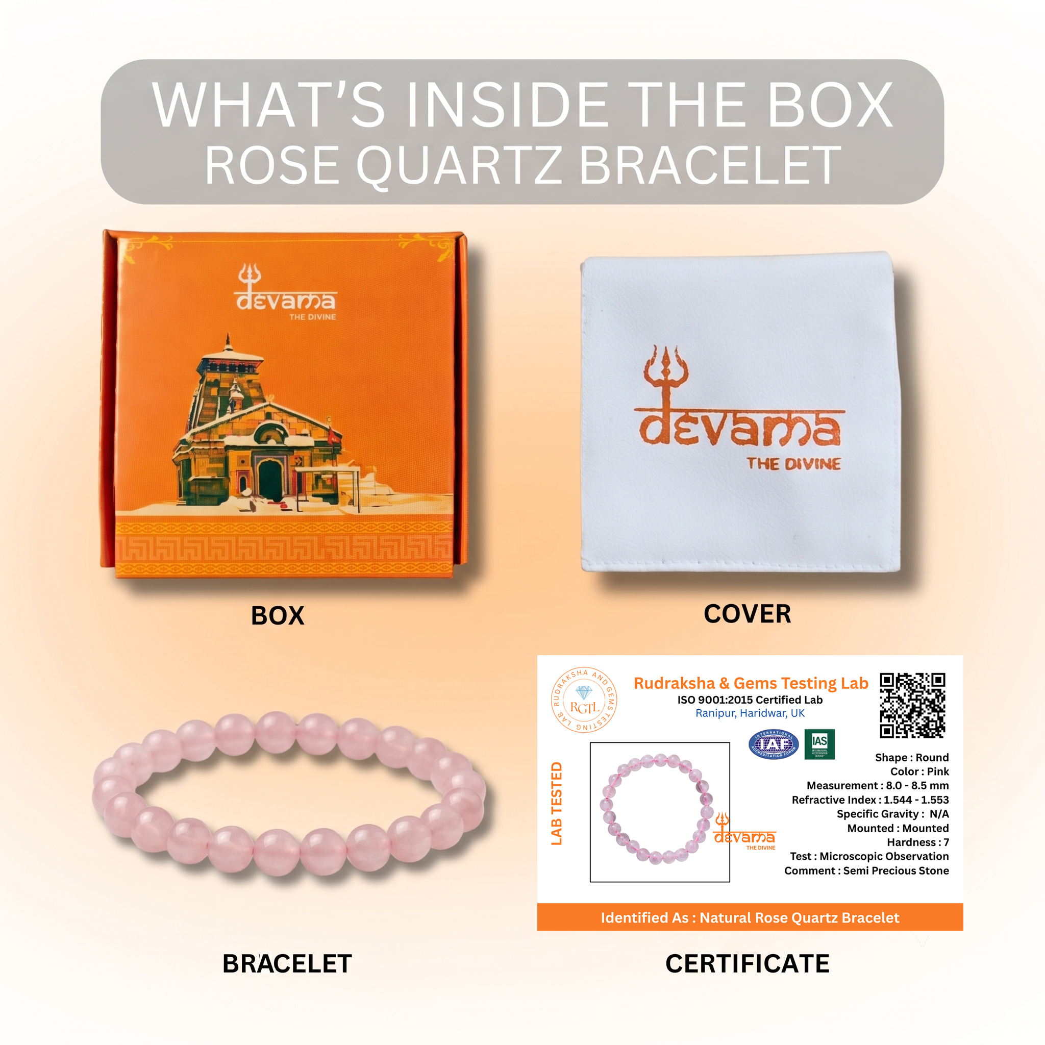Rose Quartz Bracelet for Love, Healing & Emotional Balance | Unisex
