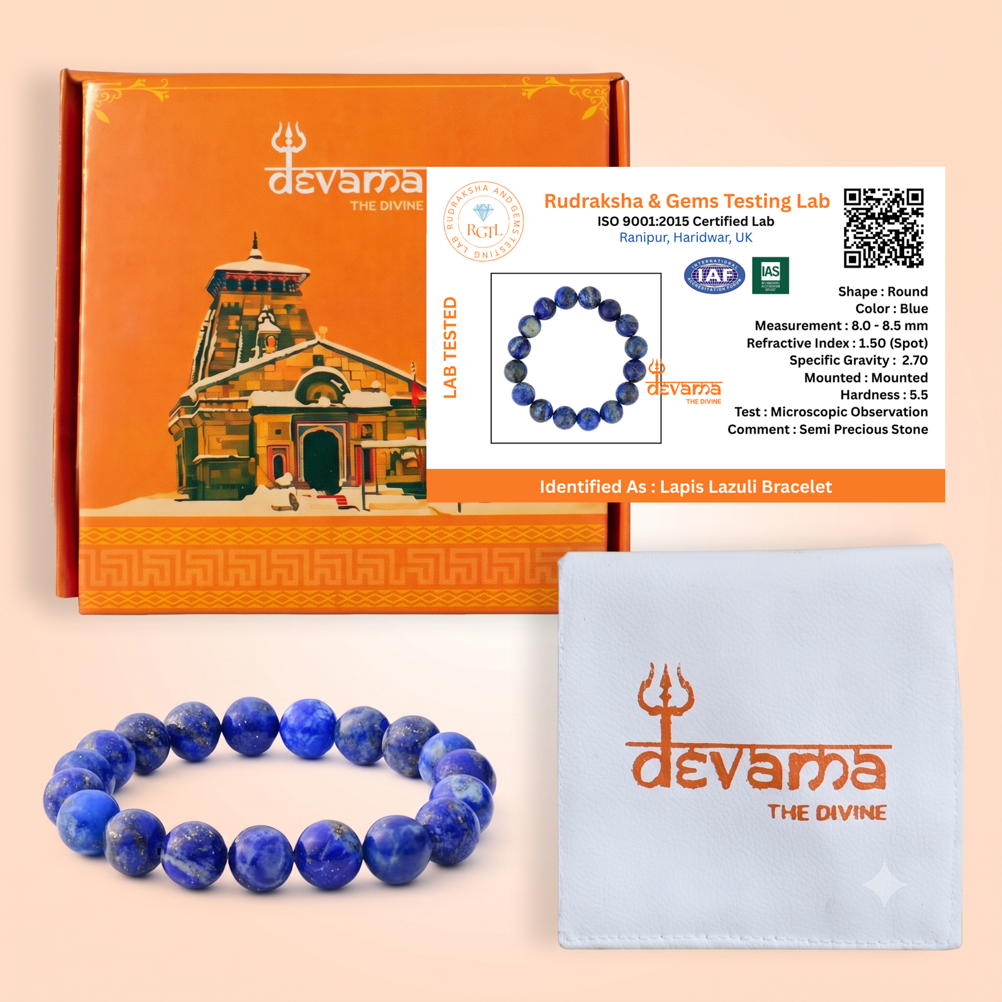 Lapis Lazuli Bracelet for Wisdom, Truth & Inner Power | Unisex