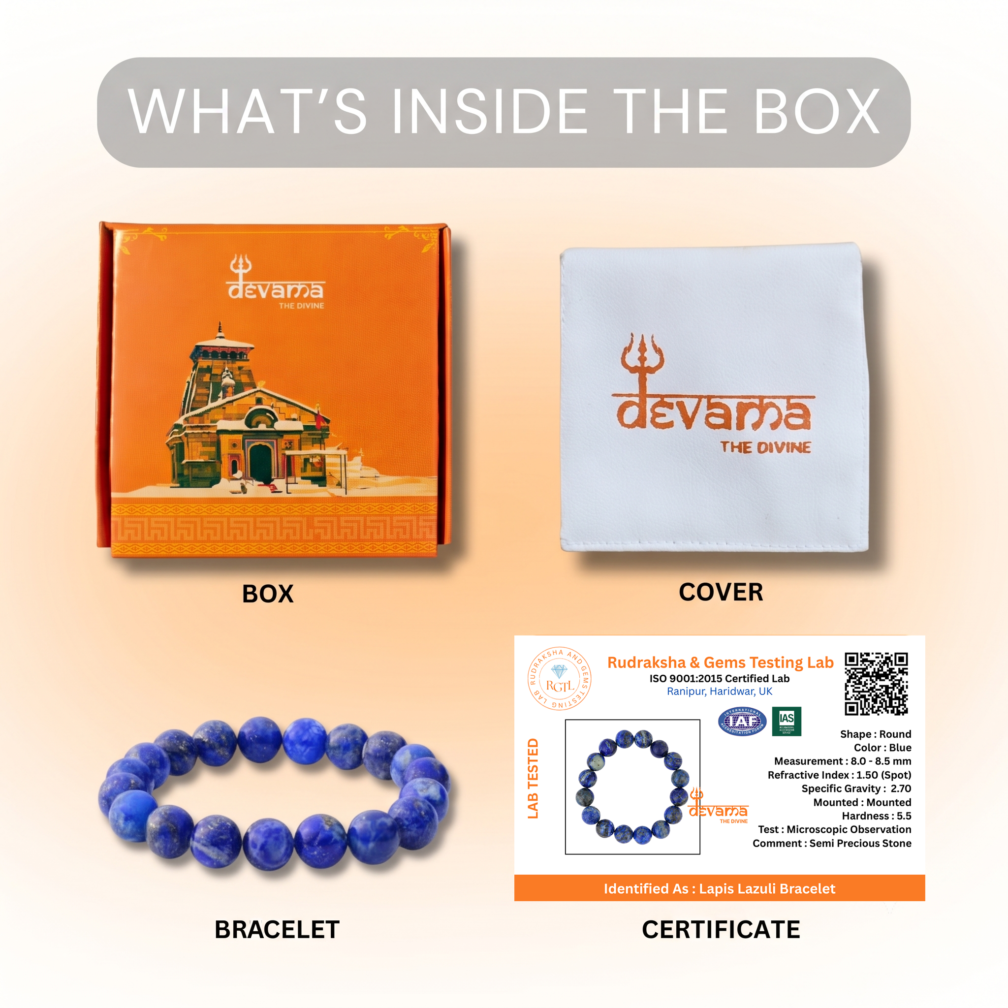 Lapis Lazuli Bracelet for Wisdom, Truth & Inner Power | Unisex