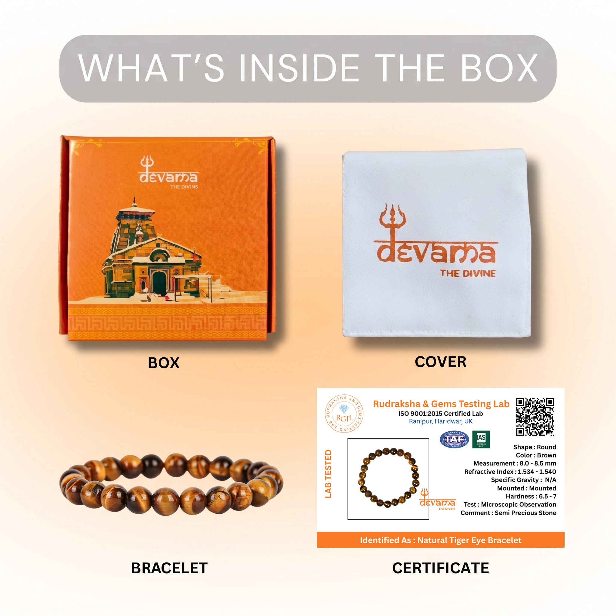 Tiger Eye Bracelet for Confidence, Courage & Protection | Unisex